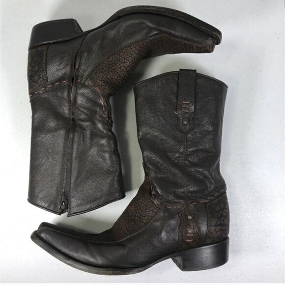 Forastero Mens Point Toe Brown Leather Cowboy Boots Size 8.5 - Picture 1 of 16